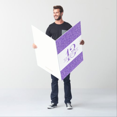 Custom Giant Oversized Purple Glitter Card Any Age