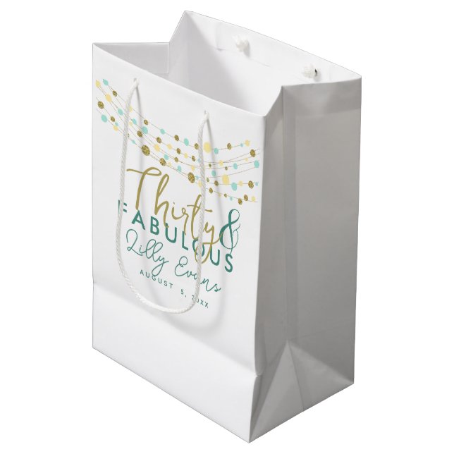 custom gift bag milestone birthday, any age, 30th (Front Angled)