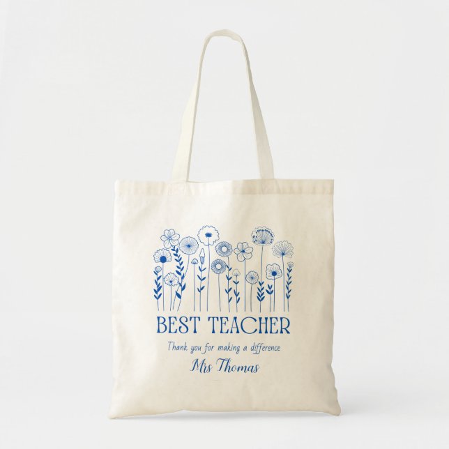 Custom gift bag teacher appreciation tote teacher (Front)