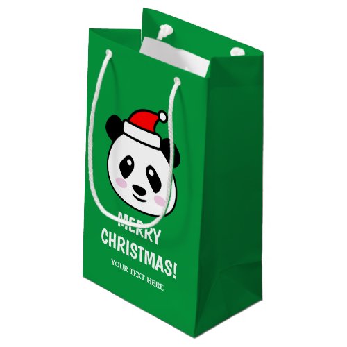 Custom gift bags with cute Santa panda bear design