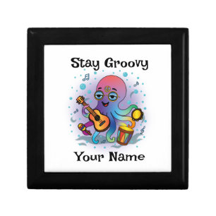 Custom Gift Box   Retro Octopus   Name & Text