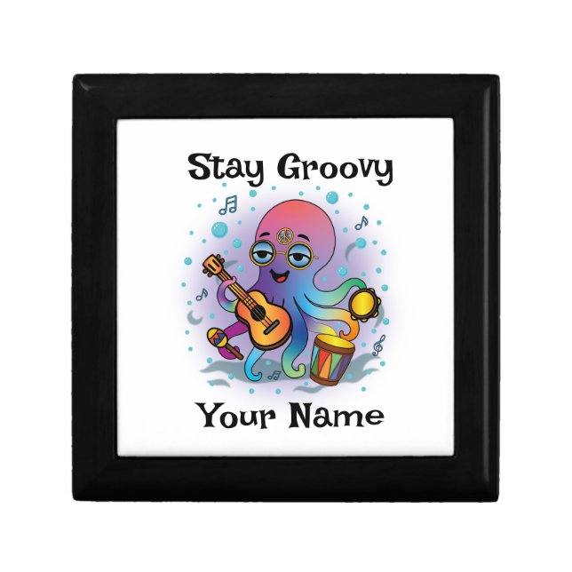 Custom Gift Box | Retro Octopus | Name & Text (Front)