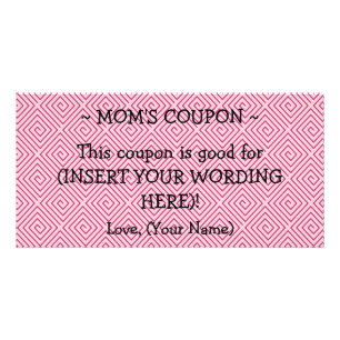 CUSTOM GIFT COUPON FOR MOM CARD