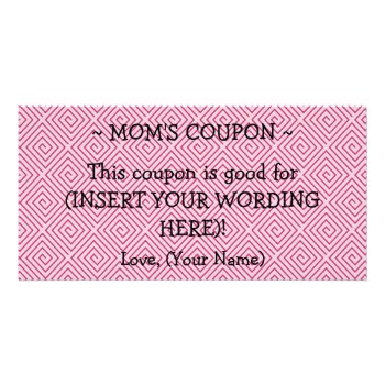 Custom Gift Coupon For Mom Card by Regella at Zazzle
