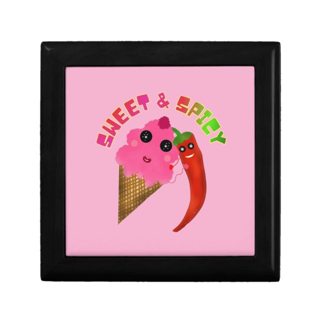 Custom gift Cute Ice Cream and Chili Pepper  Box (Front)
