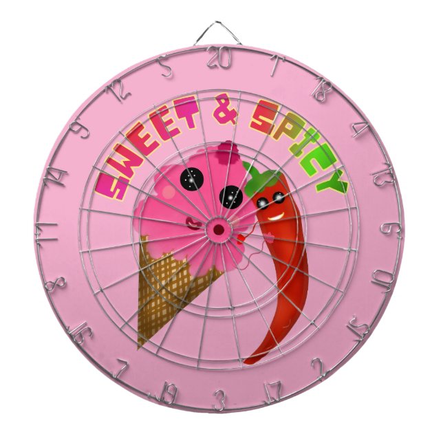 Custom gift Cute Ice Cream and Chili Pepper  Dart Board (Front)