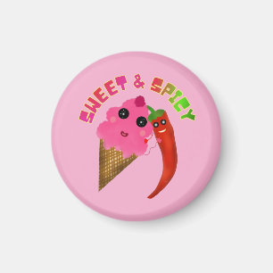 Custom gift Cute Ice Cream and Chili Pepper Magnet