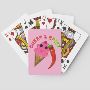 Custom gift Cute Ice Cream and Chili Pepper Poker Cards