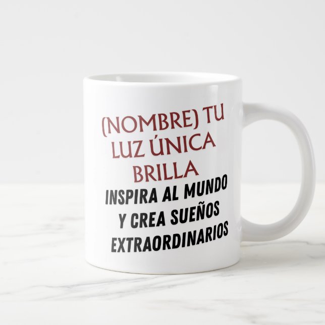 CUSTOM GIFT DESIGN (NAME)ENERGY INSPIRA GIANT COFFEE MUG (Right)