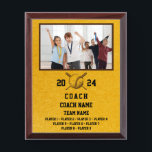 Custom Gift for Baseball Coach with Team Picture A Award Plaque<br><div class="desc">Personalized Gift for Coach with Team Picture Award Plaque,  custom text</div>