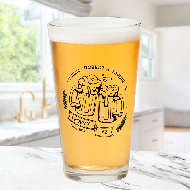 Custom Gift For Beer Lover Personalized Home Bar Glass (Creator Uploaded)