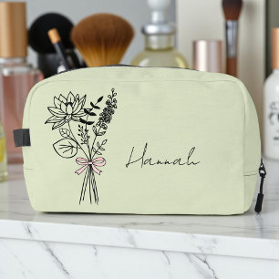 Custom Gift For Bridesmaid Floral Sage Dopp Kit