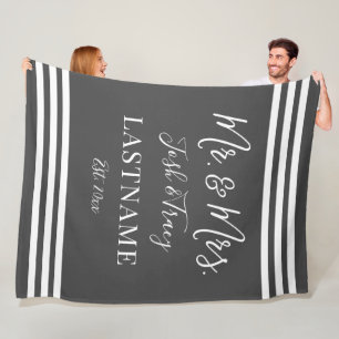 Custom Gift for Couple Custom Mr. and Mrs. Gifts Fleece Blanket