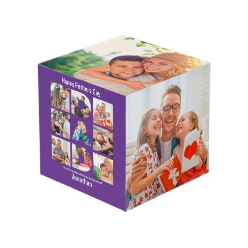 Custom Gift for Dad Fathers Day 13 Photo Collage Cube