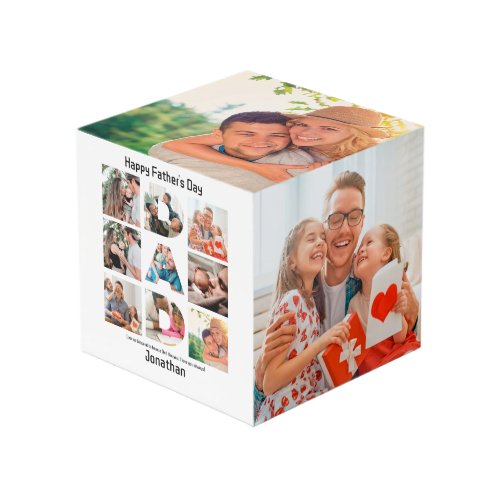 Custom Gift for Dad Fathers Day 13 Photo Collage Cube