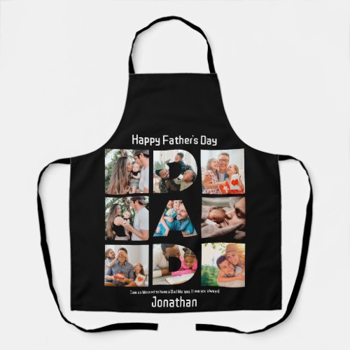 Custom Gift for Dad Fathers Day 9 Photo Collage Apron