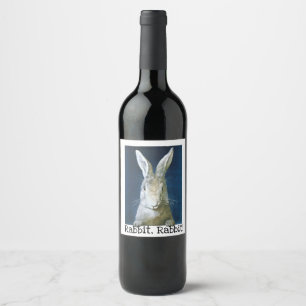Custom gift for family lucky rabbit rabbit saying wine label