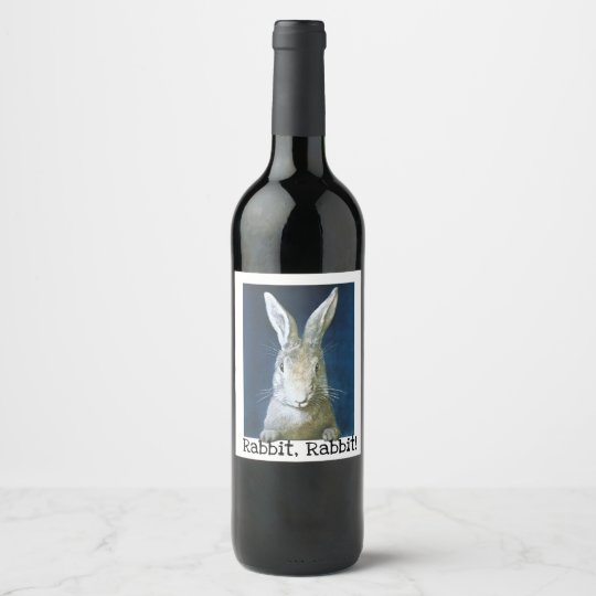 Custom gift for family lucky rabbit rabbit saying wine label