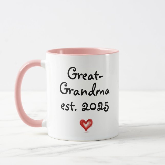 Custom Gift For Great-Grandma, Personalized Year   Mug (Left)
