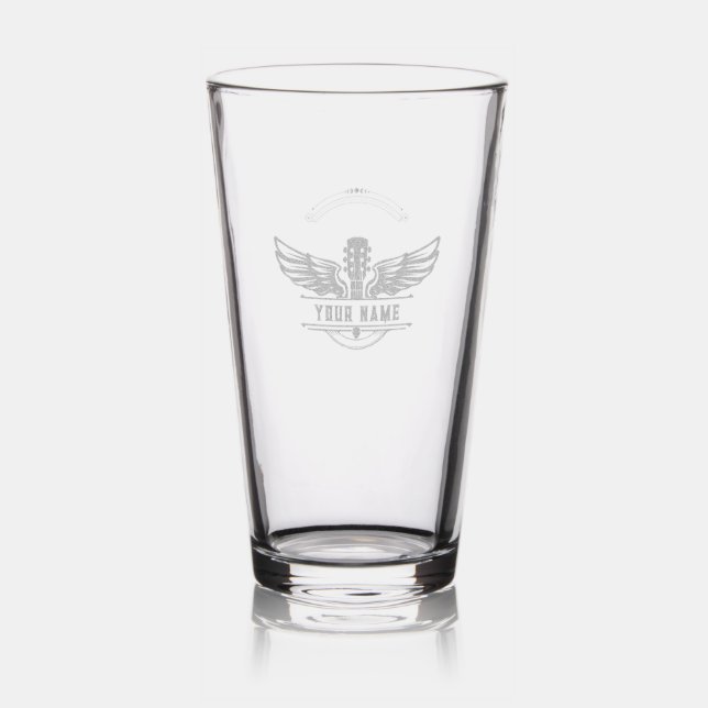 Custom Gift For Guitar Players Drinkware Bar Glass (Glassware)