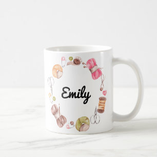 Custom Gift for Knitters, Knitting & Crochet Lover Coffee Mug