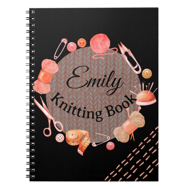 Custom Gift for Knitters, Knitting & Crochet Lover Notebook (Front)