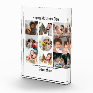 Custom Gift for Mom Mothers Day 9 Photo Collage Block