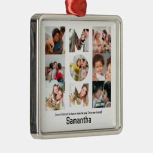 Custom Gift for Mom Mothers Day 9 Photo Collage Metal Ornament