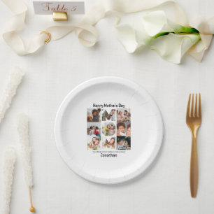 Custom Gift for Mom Mothers Day 9 Photo Collage Paper Plates
