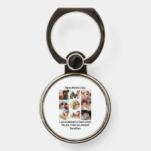 Custom Gift for Mom Mothers Day 9 Photo Collage Phone Ring Stand