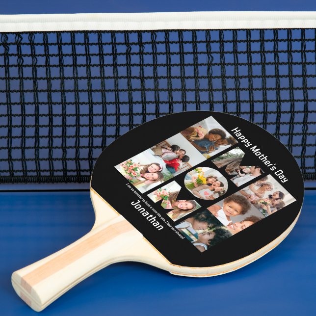 Custom Gift for Mom Mothers Day 9 Photo Collage Ping Pong Paddle (Insitu)