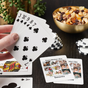 Custom Gift for Mom Mothers Day 9 Photo Collage Poker Cards