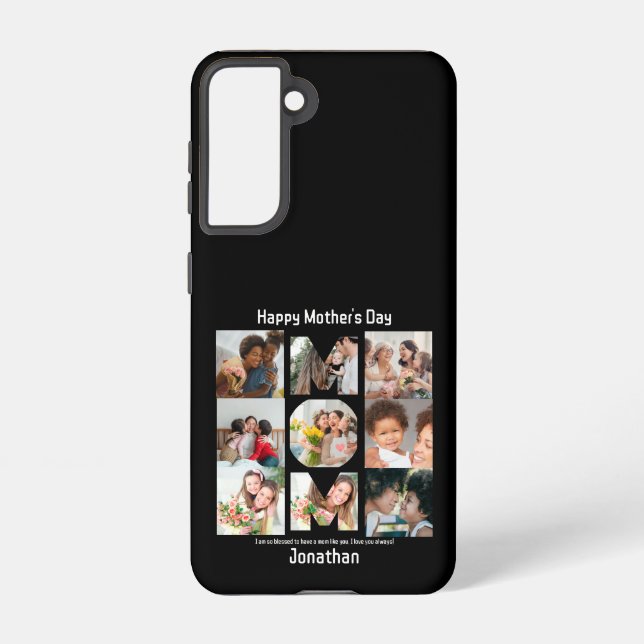 Custom Gift for Mom Mothers Day 9 Photo Collage Samsung Galaxy Case (Back)