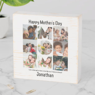 Custom Gift for Mom Mothers Day 9 Photo Collage Wooden Box Sign