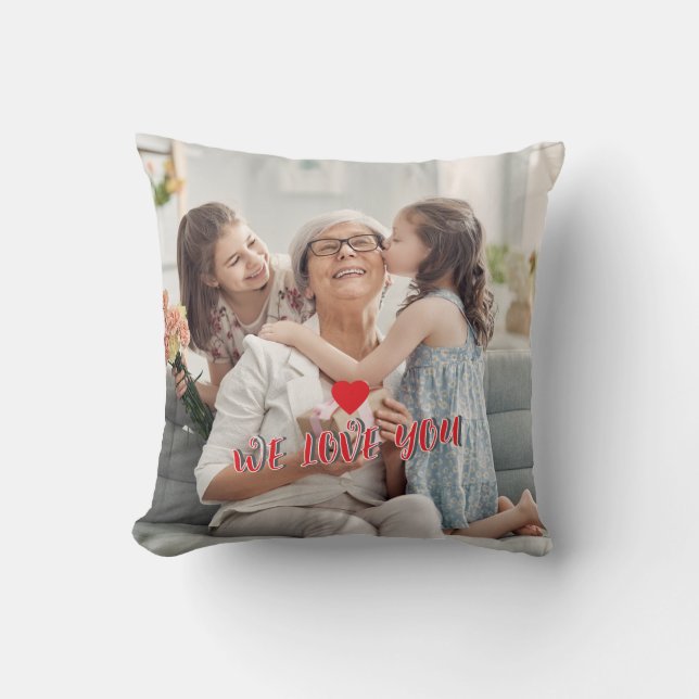 Custom Gift for Mother Grandma -Throw Pillow Photo (Front)