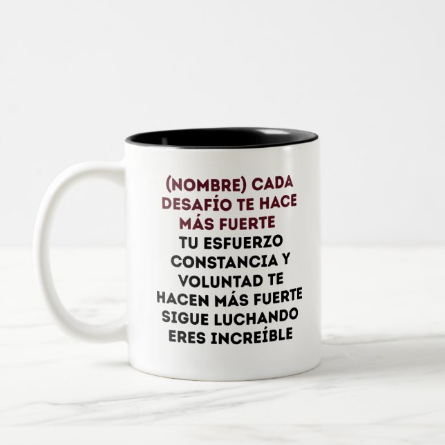 CUSTOM GIFT FOR (NAME) STRONG UNIQUE Two-Tone COFFEE MUG (Left)