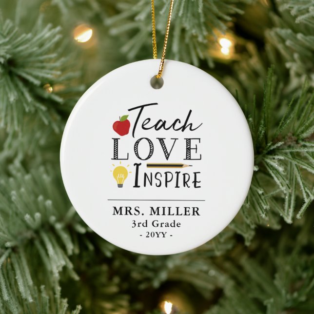 Custom Gift For Teacher personalized Ceramic Ornament (Tree)