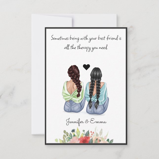 custom gift for your best friend - add Love Quote Thank You Card (Front)