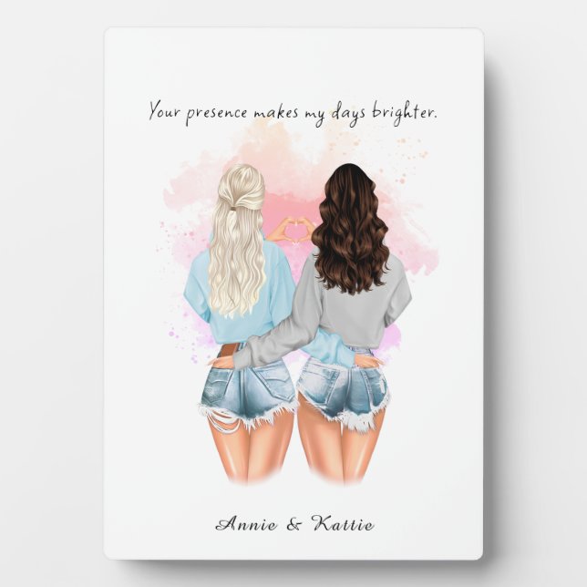 Custom gift Friendship, Personalized Bestie gift Plaque (Front)