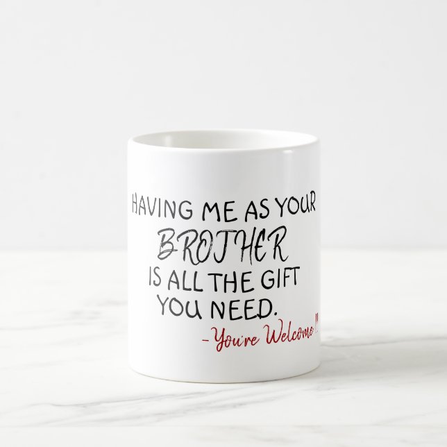 Custom gift idea for brother sister funny coffee mug (Center)