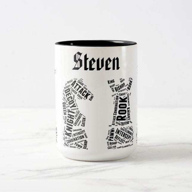 Custom Gift Name Chess Enthusiast Mug Typography (Center)