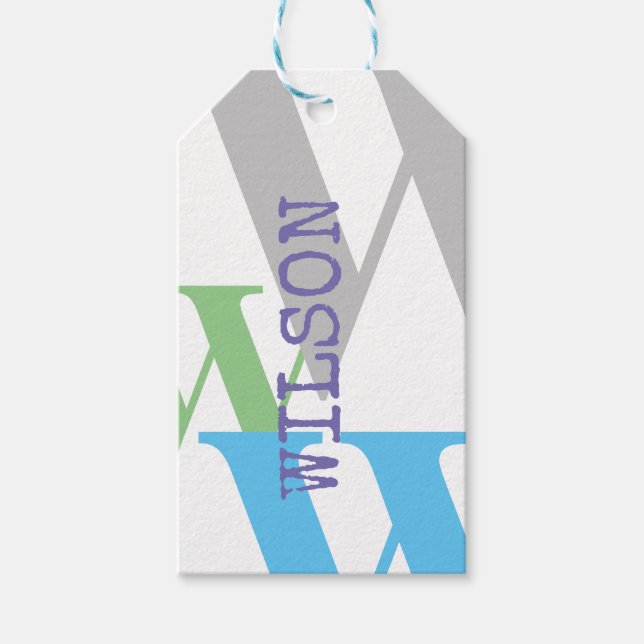 custom Gift Tag monogram name word edit  (Front)