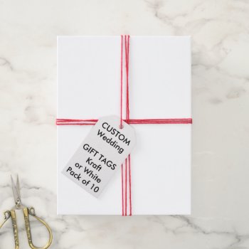 Custom Gift Tags (10) White  Twine Red by PersonaliseMyWedding at Zazzle