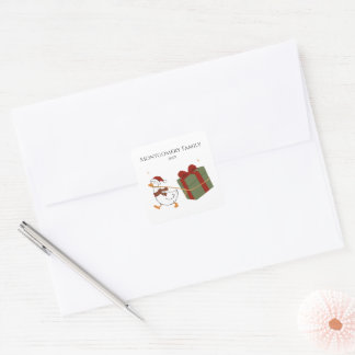 Custom Gift Thief Goose Christmas Square Sticker
