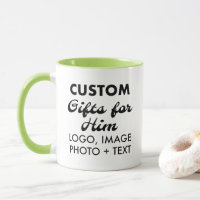 Custom Gifts for Him Lime Green Combo Mug 11oz.
