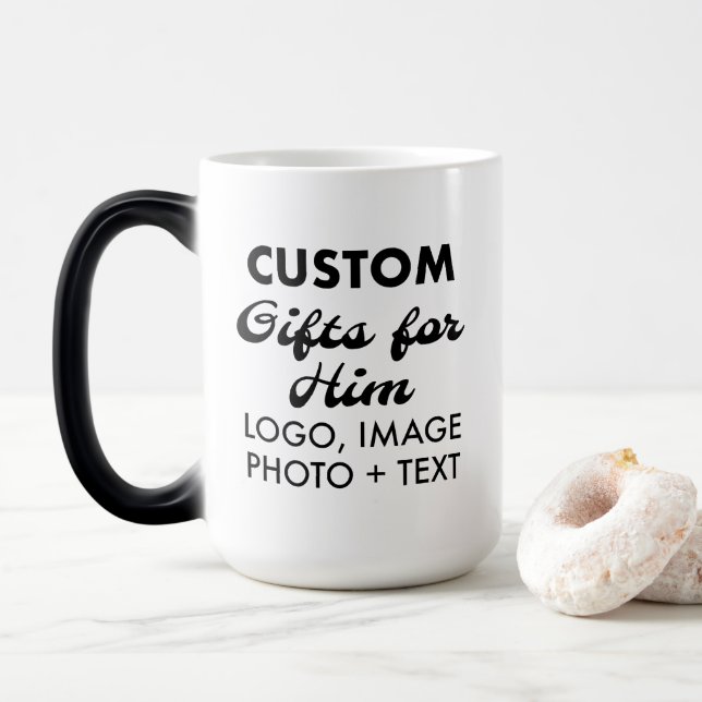 Custom Gifts for Him Magic Morphing Mug 15oz. (With Donut)