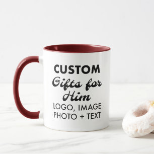 Custom Gifts for Him Maroon Combo Mug 11oz.