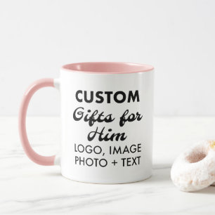 Custom Gifts for Him Pink Combo Mug 11oz.