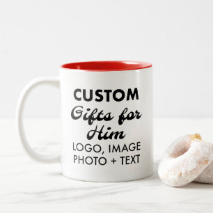 Custom Gifts for Him Red Two-Tone Mug 11oz.