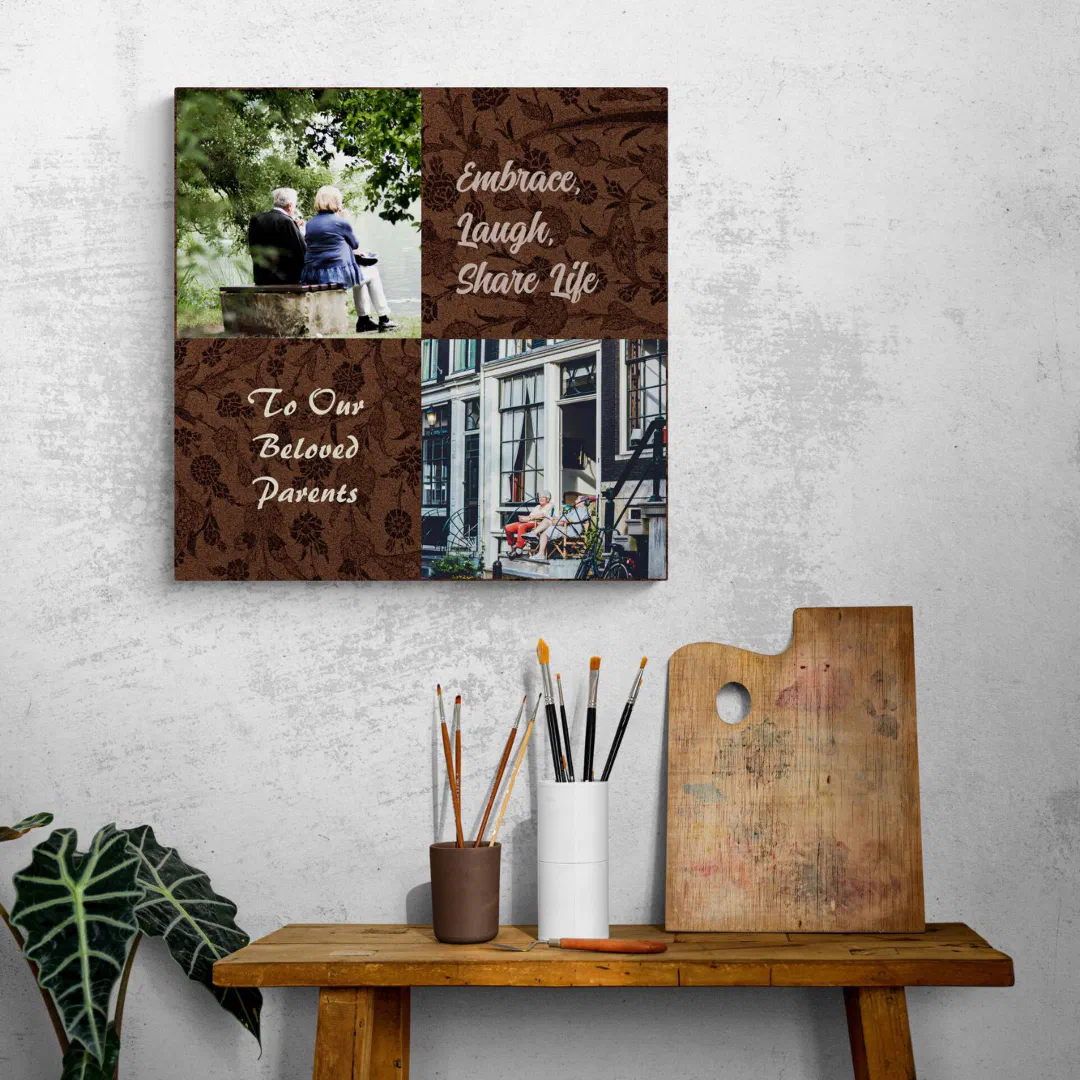 Custom Gifts for Older Parents Couples Brown Canvas Print (Custom Gifts for Older Parents Couples)